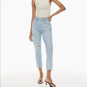 Agolde Riley Jeans, Denim Pants, Aritzia Jeans, Highwaisted  Crop Jeans